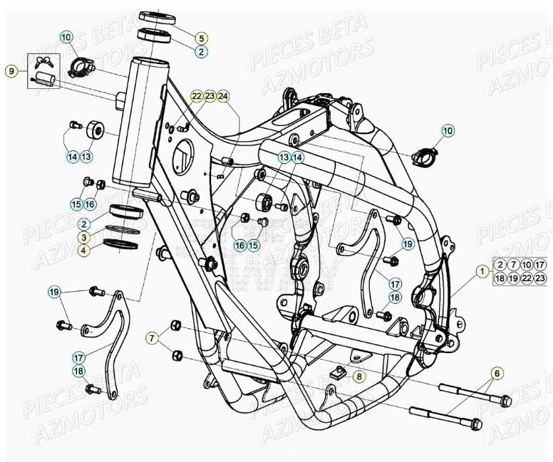 Chassis AZMOTORS PiÃ¨ces RR 125 RACING 2T - 2020