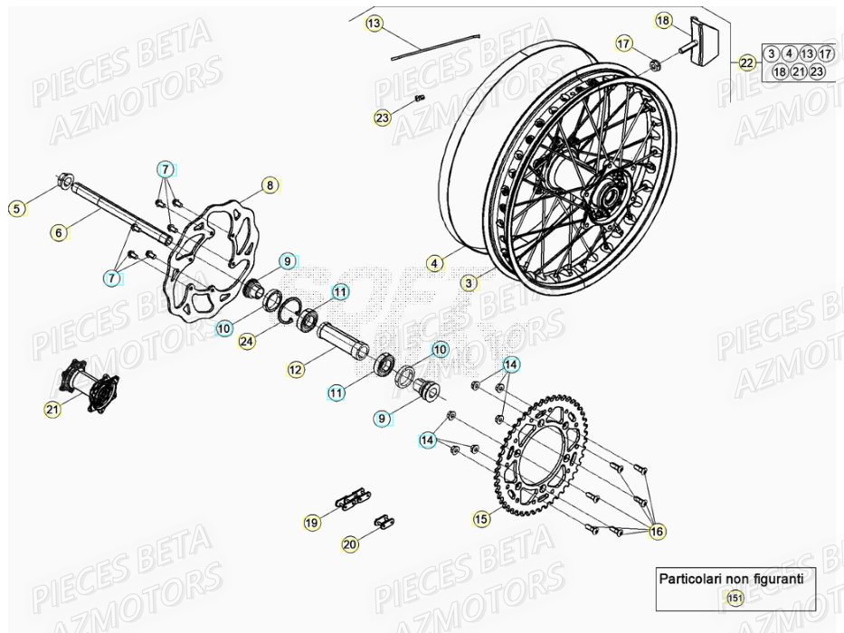 COURONNE Z.50 - BETA pour ROUE ARRIERE de RR 125 RACING 2T 20
