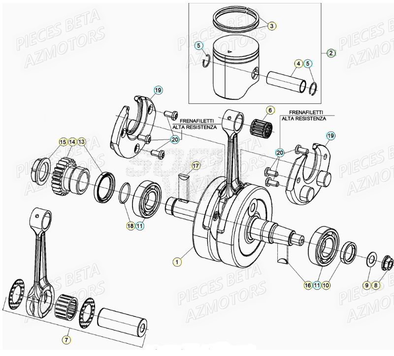 Vilebrequin AZMOTORS PiÃ¨ces RR 125 RACING 2T - 2020