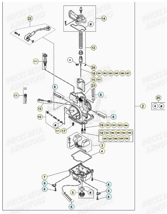 Carburateur AZMOTORS PiÃ¨ces RR 125 RACING 2T - 2021