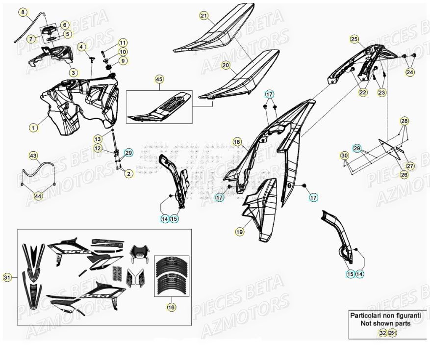 AUTOCOLLANT JANTES RR RACING - BETA pour CARENAGE ARRIERE de RR 125 RACING 2T 21