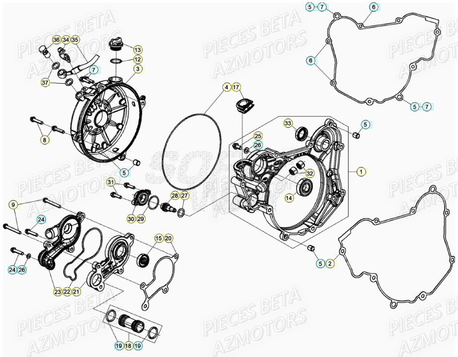 BOUCHON REMPL. D HUILE - BETA pour COUVERCLE EMBRAYAGE de RR 125 RACING 2T 21