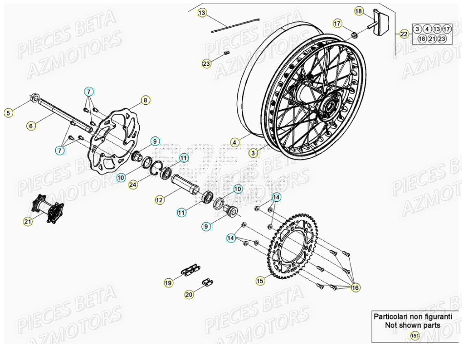 COURONNE Z.50 - BETA pour ROUE ARRIERE de RR 125 RACING 2T 21