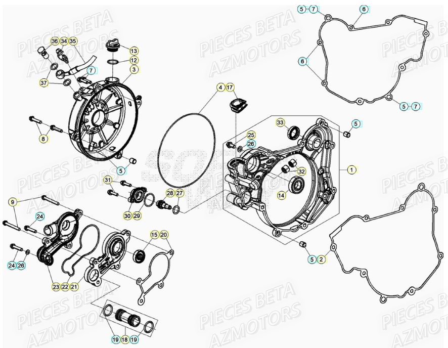 BOUCHON REMPL. D HUILE - BETA pour COUVERCLE EMBRAYAGE de RR 125 RACING 2T 22