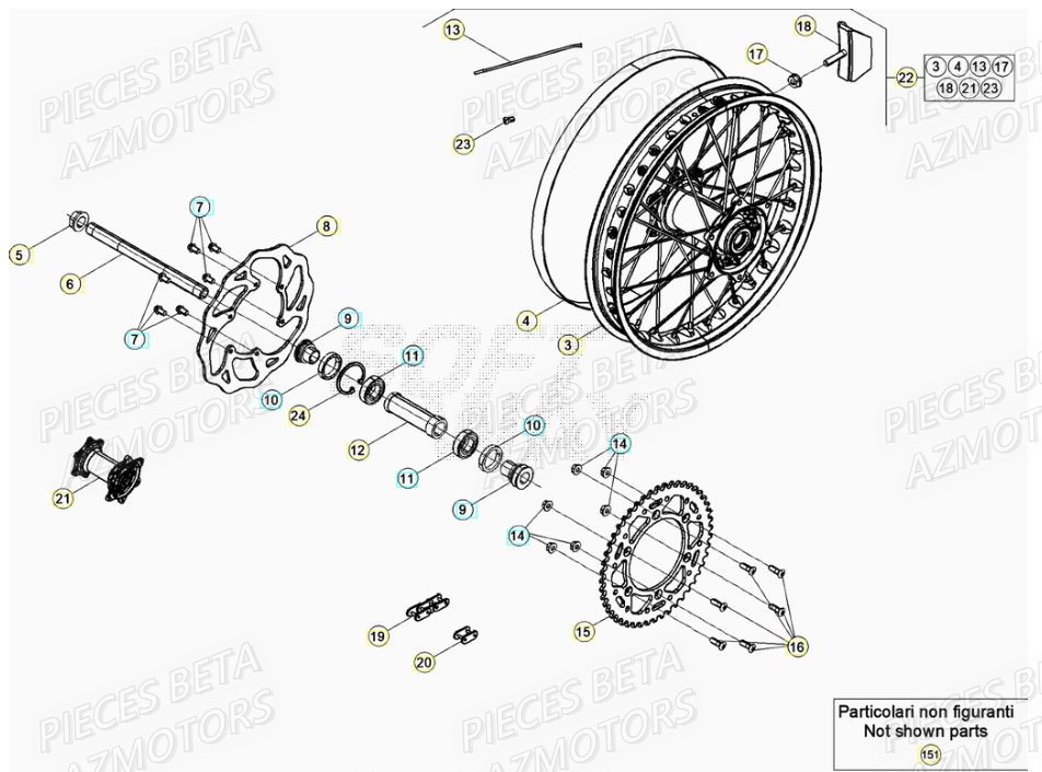 COURONNE Z.50 - BETA pour ROUE ARRIERE de RR 125 RACING 2T 22