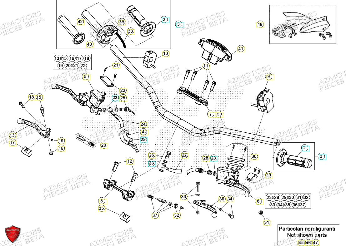 Commandes Guidon AZMOTORS PiÃ¨ces Beta RR 125 2T RACING - 2024