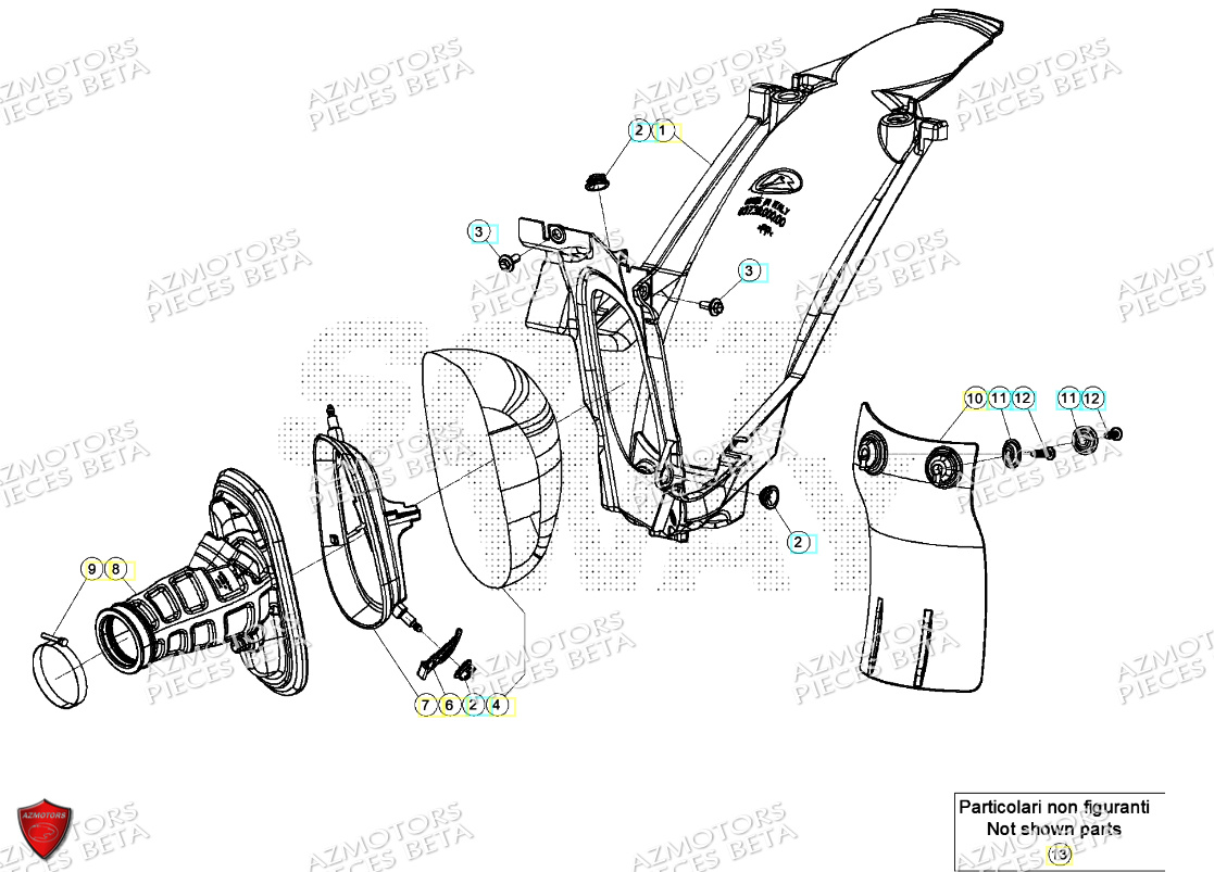 Filtre A Air AZMOTORS PiÃ¨ces Beta RR 125 2T RACING - 2024