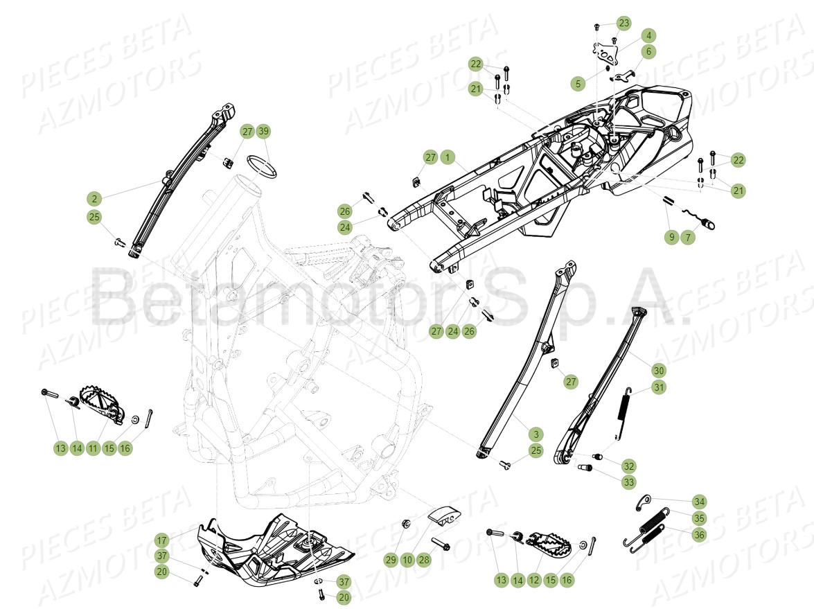 Accessoires Du Chassis AZMOTORS Pieces Beta RR 200 2T - 2019