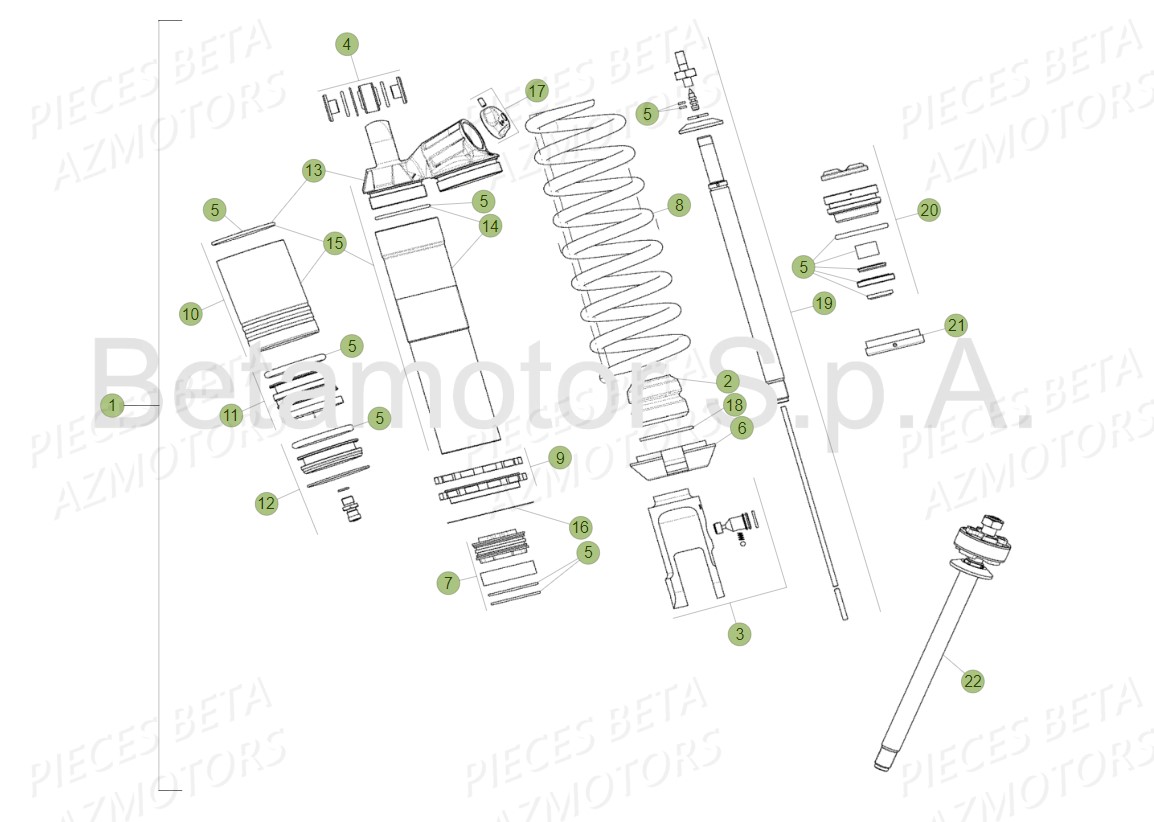 RESSORT K 5,2 N/MM BETA pour AMORTISSEUR de RR 200 2T 2019