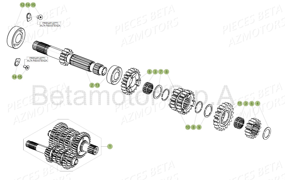 Boite A Vitesses AZMOTORS Pieces Beta RR 200 2T - 2019