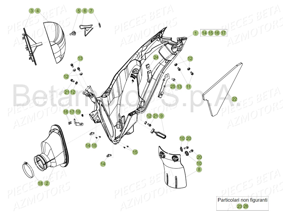 FILTRE AIR - BETA pour BOITIER-DU-FILTRE de RR 200 2T 2019