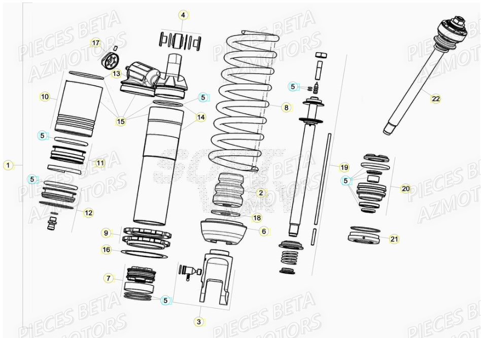 RESSORT K 5,2 N/MM BETA pour AMORTISSEUR de RR 200 2T 2020