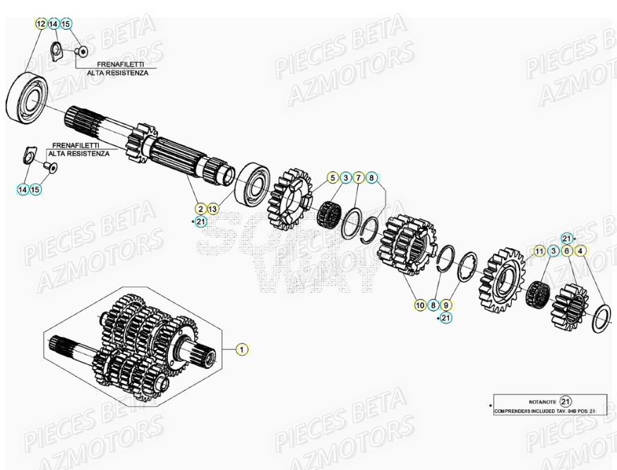 Boite A Vitesses AZMOTORS Pieces Beta RR 200 2T - 2020