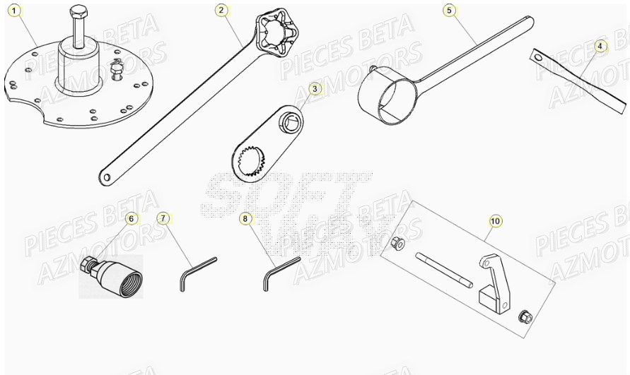 Outils AZMOTORS Pieces Beta RR 200 2T - 2020