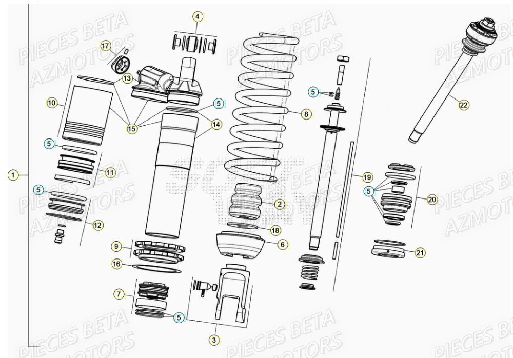 RESSORT K 5,2 N/MM BETA pour AMORTISSEUR de RR 200 2T 2021