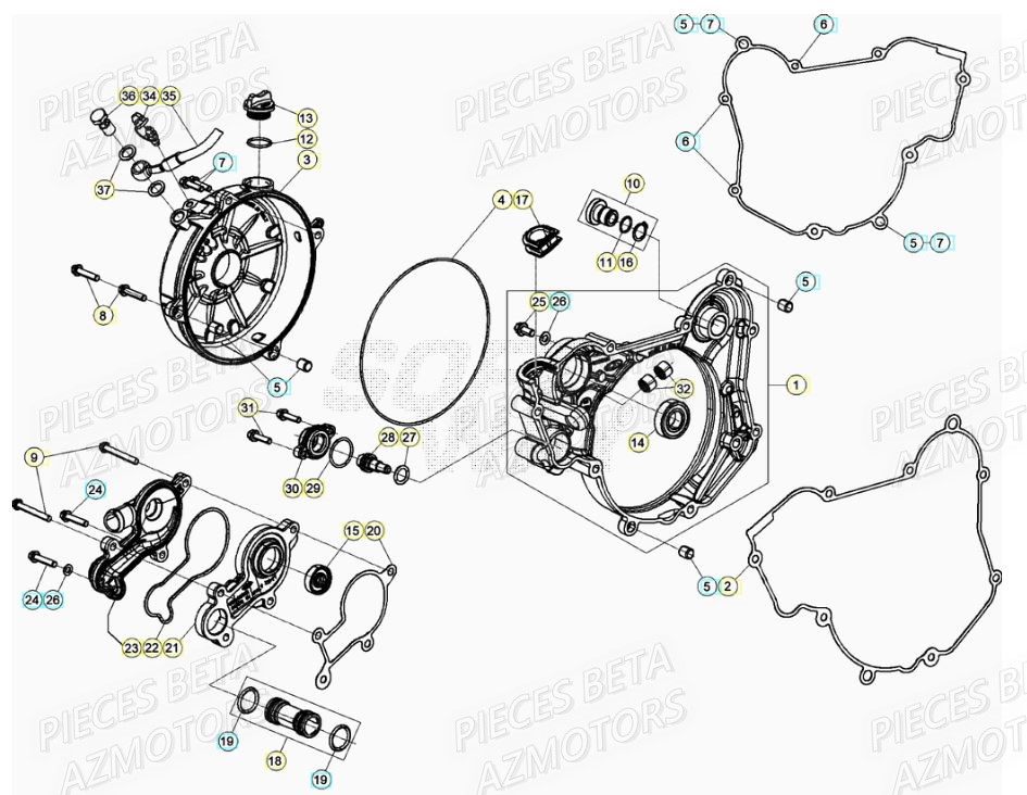 Couvercle Embrayage AZMOTORS Pieces Beta RR 200 2T - 2021
