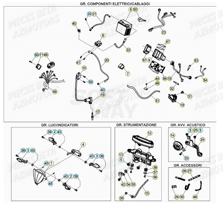 Equipement Electrique AZMOTORS Pieces Beta RR 200 2T - 2021