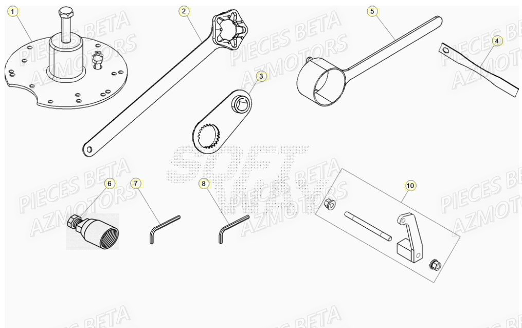 Outils AZMOTORS Pieces Beta RR 200 2T - 2021