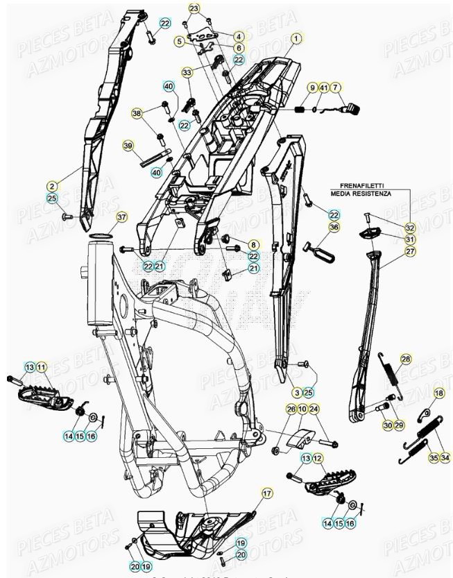 Accessoires Du Chassis AZMOTORS Pieces Beta RR 200 2T - 2022
