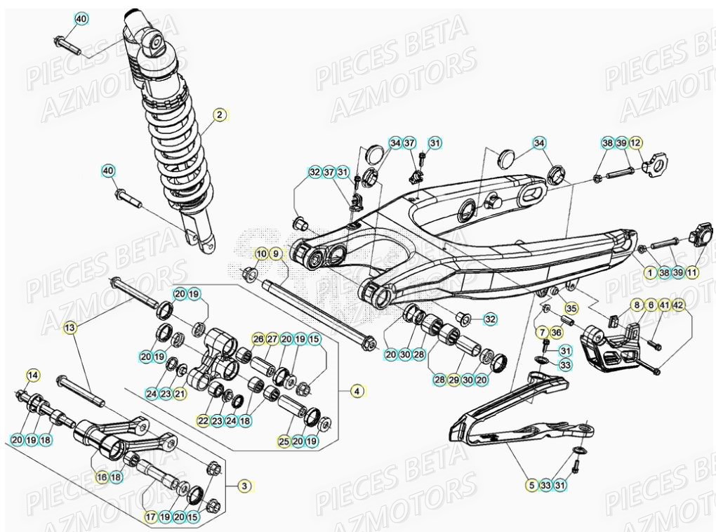Bras Oscillant AZMOTORS Pieces Beta RR 200 2T - 2022