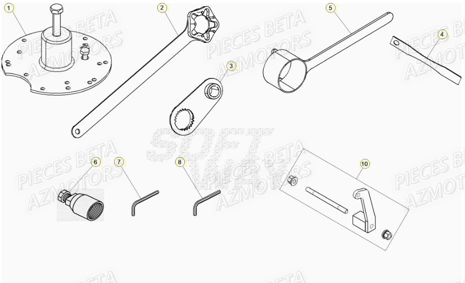 Outils AZMOTORS Pieces Beta RR 200 2T - 2022