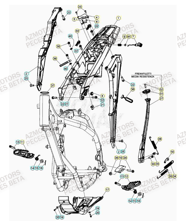 Accessoires Du Chassis AZMOTORS Pieces Beta RR 200 2T - 2023