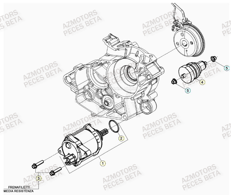 Demarreur AZMOTORS Pieces Beta RR 200 2T - 2023