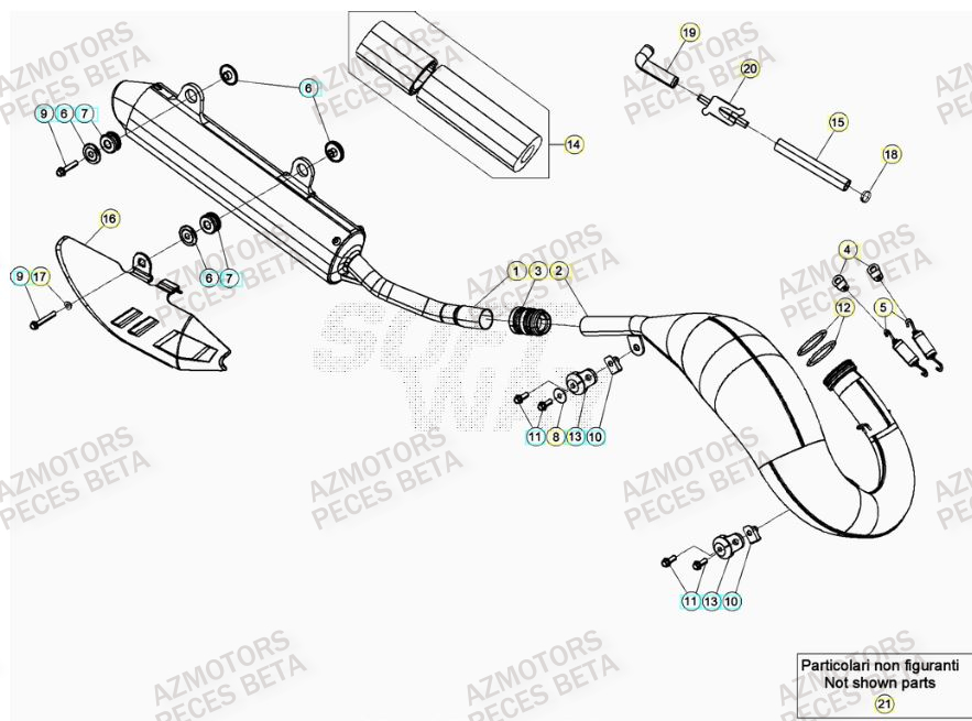 Echappement AZMOTORS Pieces Beta RR 200 2T - 2023