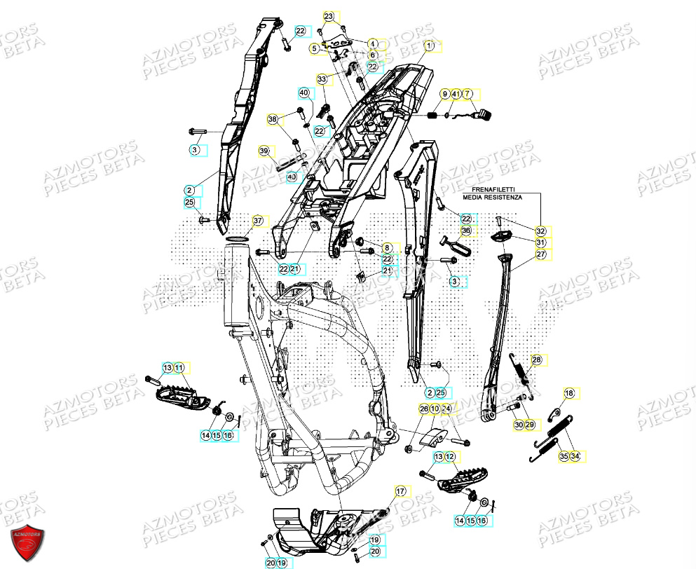 Accessoires Du Chassis AZMOTORS Pieces Beta RR 200 2T - 2024