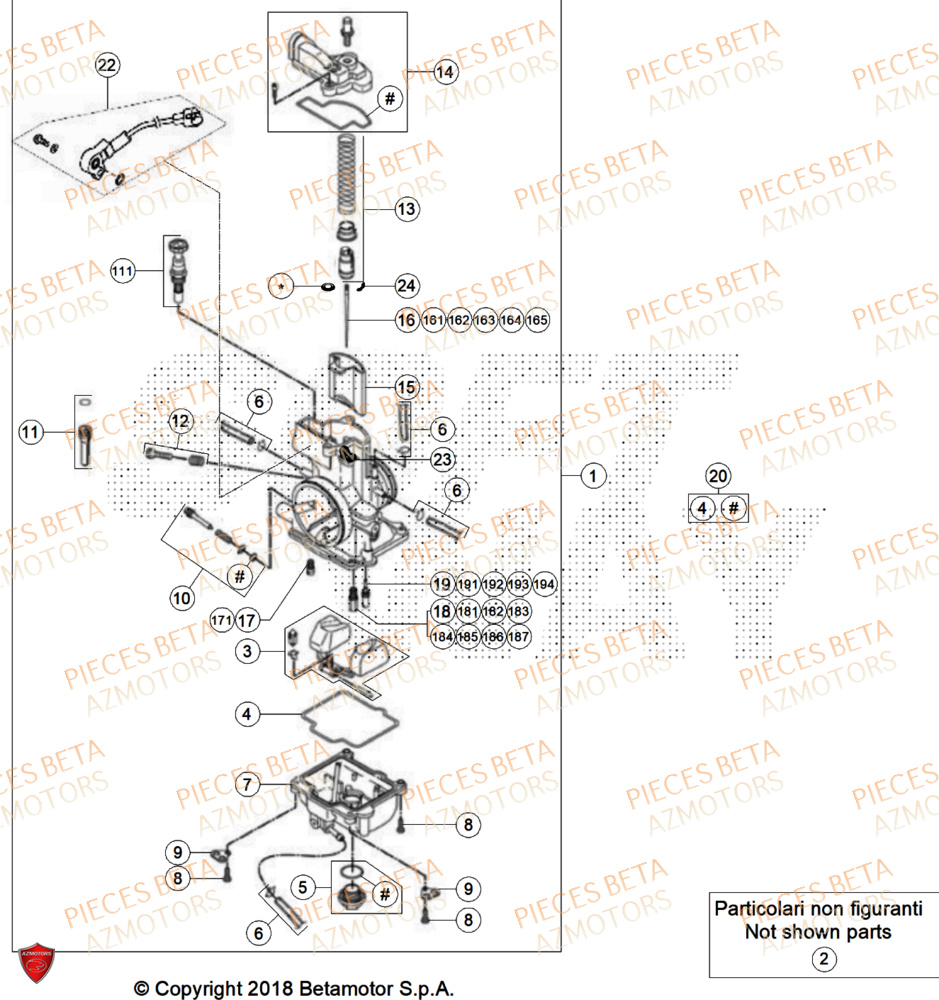 Carburateur AZMOTORS PiÃ¨ces RR 200 RACE 2T - 2025