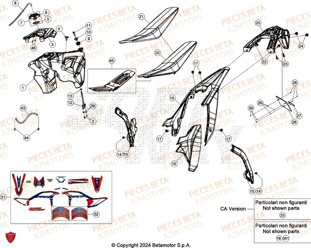 Carenages Arriere AZMOTORS PiÃ¨ces RR 200 RACE 2T - 2025