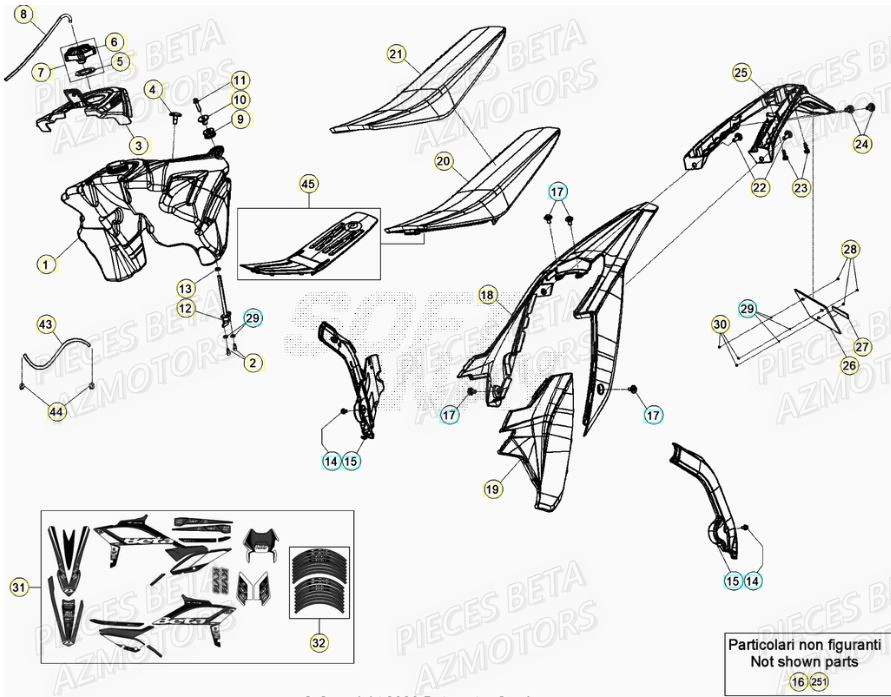 AUTOCOLLANT JANTES RR RACING - BETA pour CARENAGE ARRIERE de RR 200 RACING 2T 21