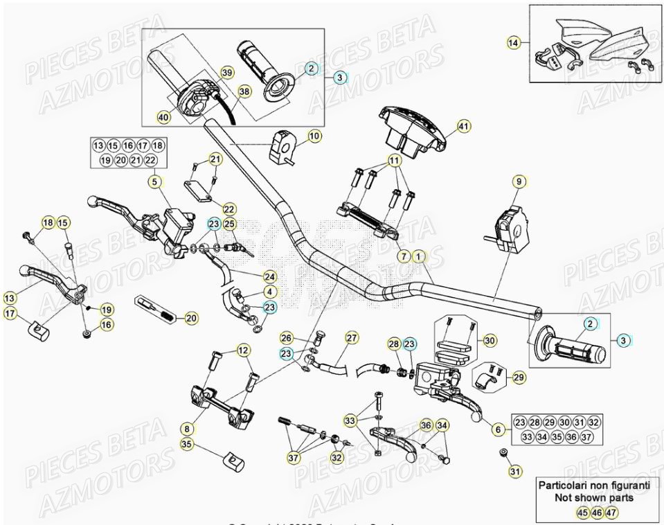 JEU PROTEGE-MAINS RR -BLANC- pour GUIDON de RR 200 RACING 2T 21