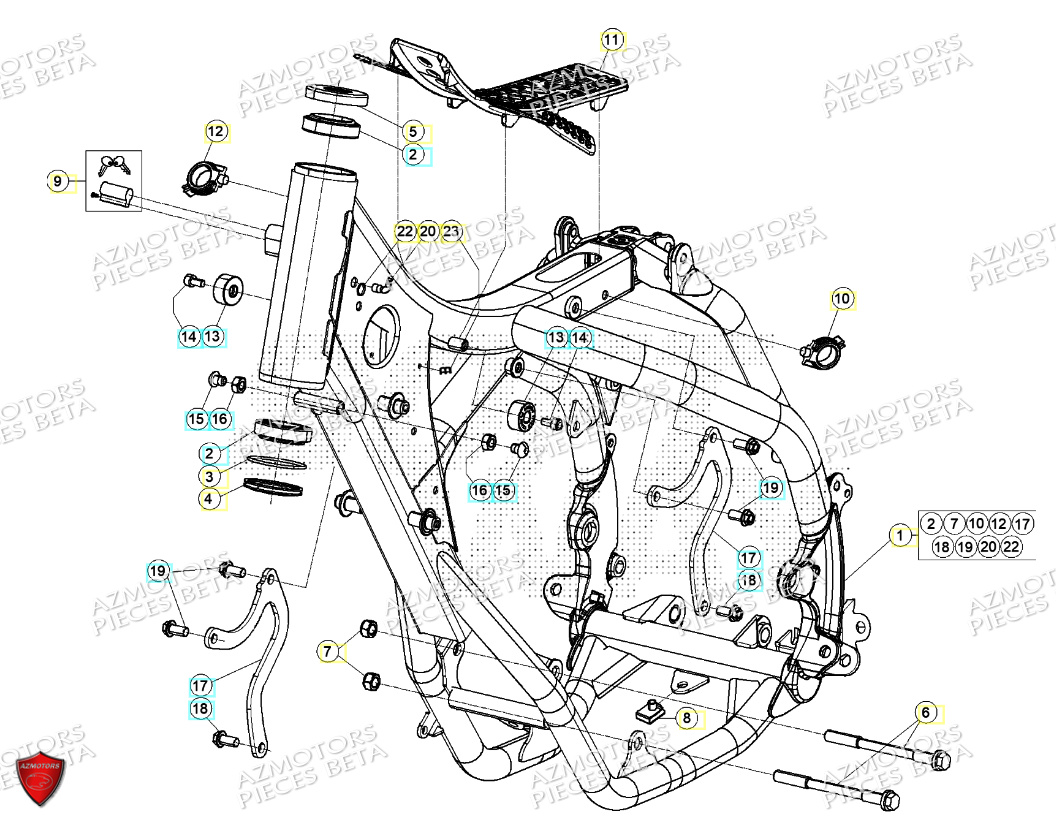 Chassis AZMOTORS PiÃ¨ces RR 200 RACING 2T - 2024