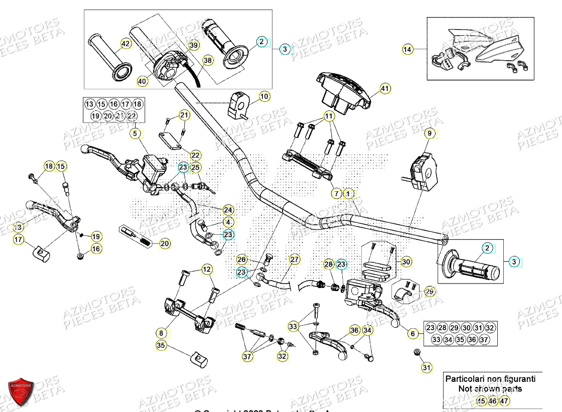 Commandes Guidon AZMOTORS PiÃ¨ces RR 200 RACING 2T - 2024