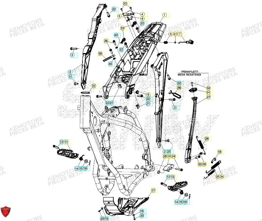 Accessoires Du Chassis AZMOTORS Pieces BETA RR 2T 250 - (2024)