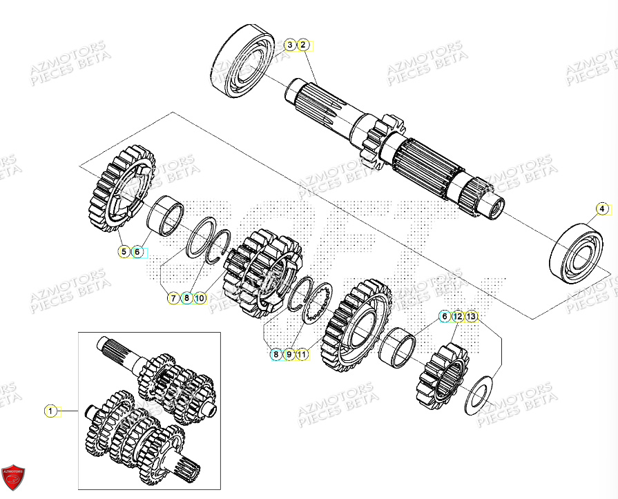 Boite A Vitesses AZMOTORS Pieces BETA RR 2T 250 - (2024)