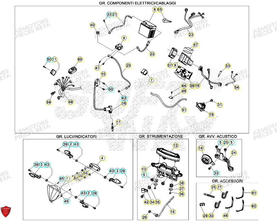 Systeme Electrique AZMOTORS Pieces BETA RR 2T 250 - (2024)
