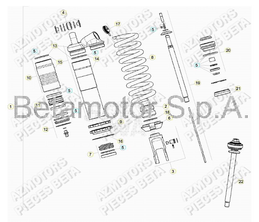 Amortisseur AZMOTORS Pieces BETA RR 2T 250 - (2018)