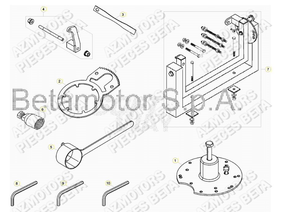 Outils AZMOTORS Pieces BETA RR 2T 250 - (2018)