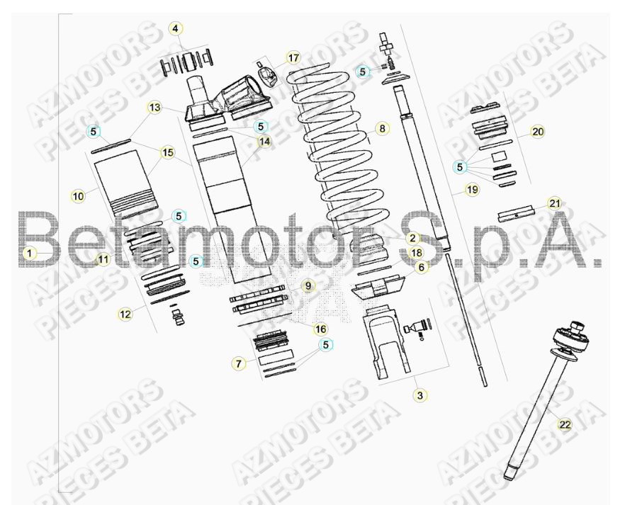 RESSORT K 5,2 N/MM BETA pour AMORTISSEUR de RR 250 2T MY19