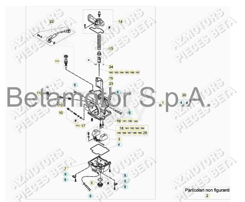 Carburateur AZMOTORS Pieces BETA RR 2T 250 - (2019)