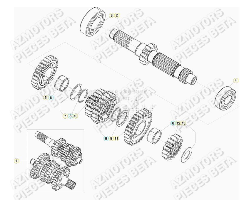 Boite A Vitesses AZMOTORS Pieces BETA RR 2T 250 - (2020)