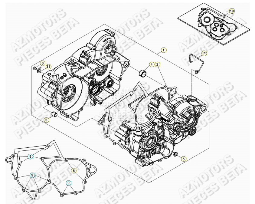Carter Moteur AZMOTORS Pieces BETA RR 2T 250 - (2020)