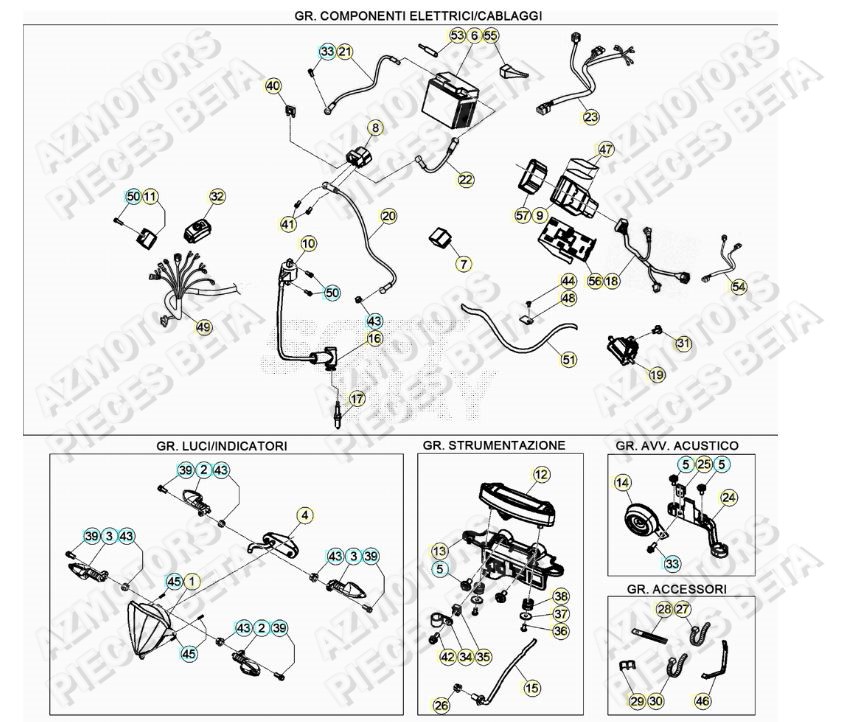 Equipement Electrique AZMOTORS Pieces BETA RR 2T 250 - (2020)