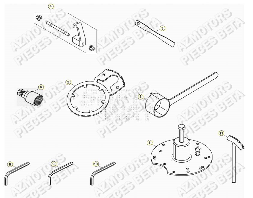 Outils AZMOTORS Pieces BETA RR 2T 250 - (2020)