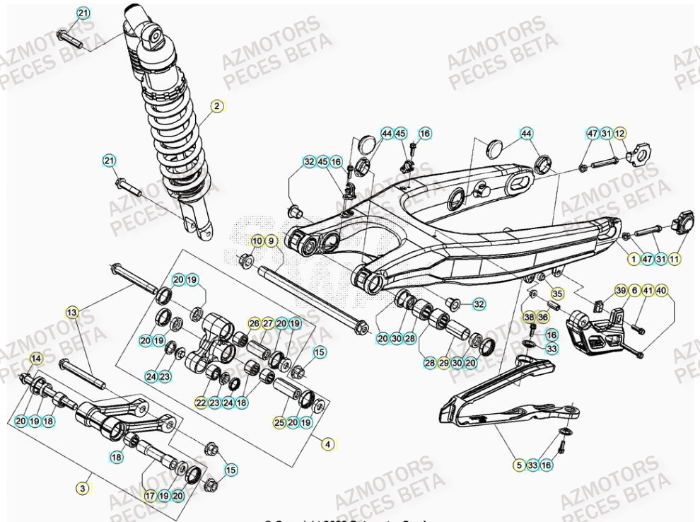 Bras Oscillant AZMOTORS Pieces BETA RR 2T 250 - (2022)