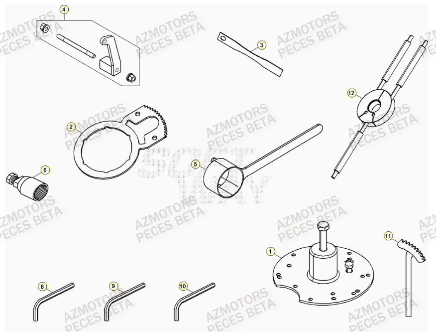 Outils AZMOTORS Pieces BETA RR 2T 250 - (2022)