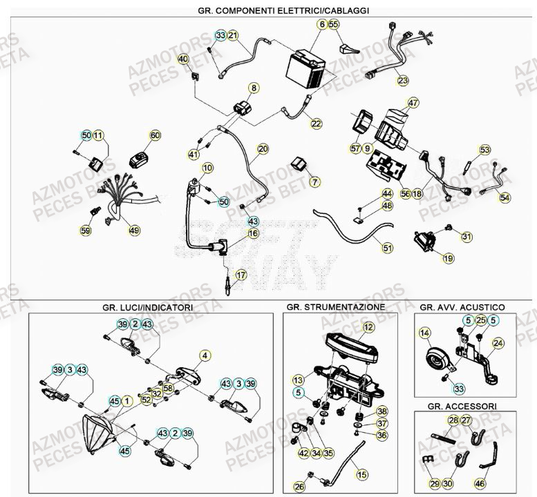 Systeme Electrique AZMOTORS Pieces BETA RR 2T 250 - (2022)