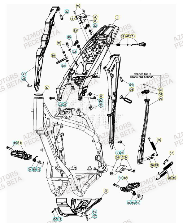 Accessoires Du Chassis AZMOTORS Pieces BETA RR 2T 250 - (2023)